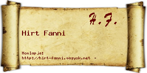 Hirt Fanni névjegykártya